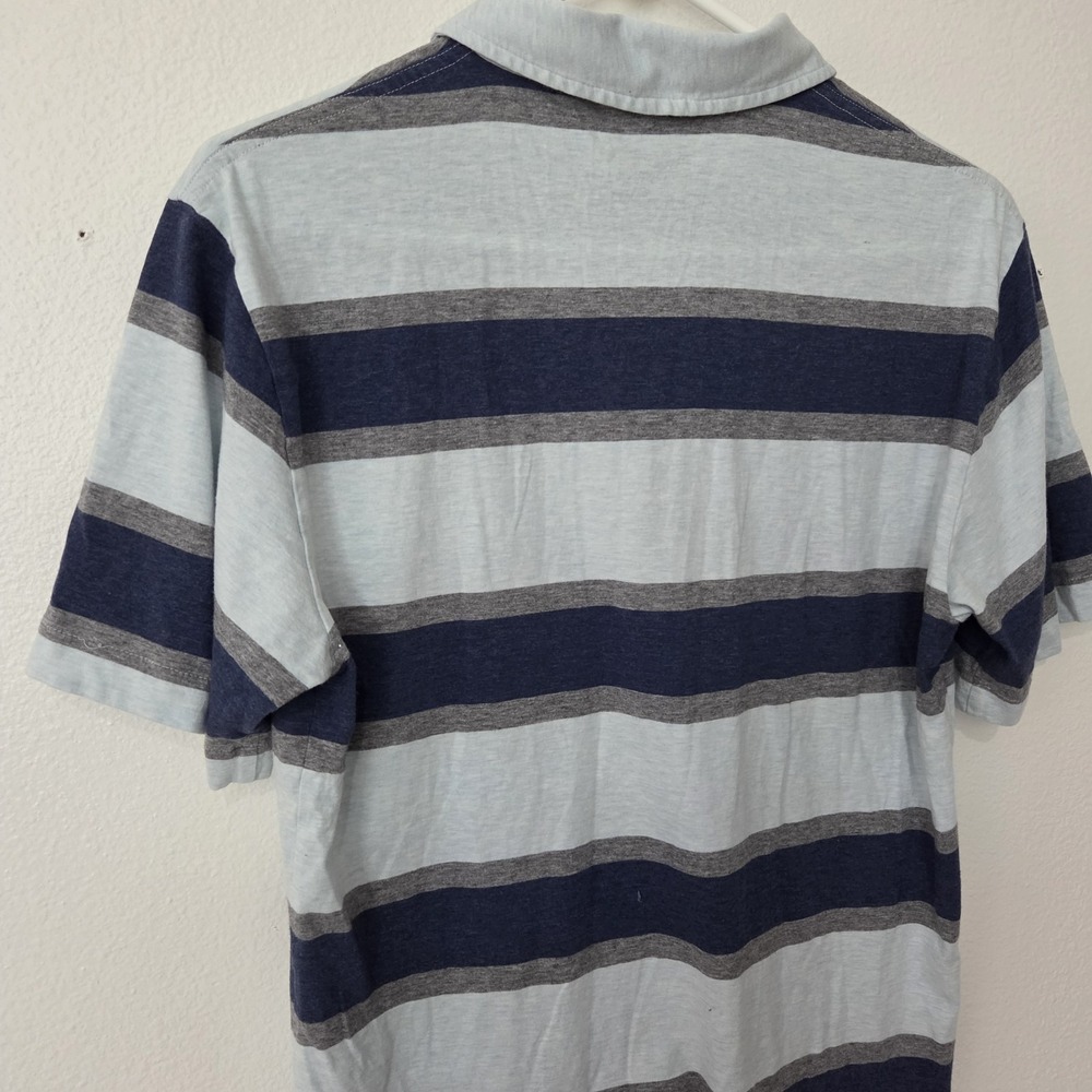 Patagonia Men's Blue Gray Striped Collared Polo Shirt Short Sleeve Preppy Small - Picture 4 of 9